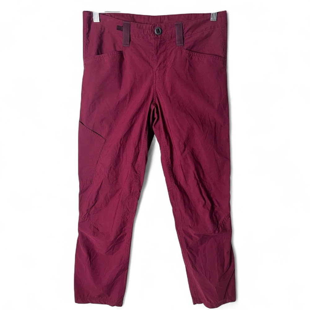 Patagonia Womenβsβ Organic Cotton Stretch Hiking Pants Burgundy Sz 6